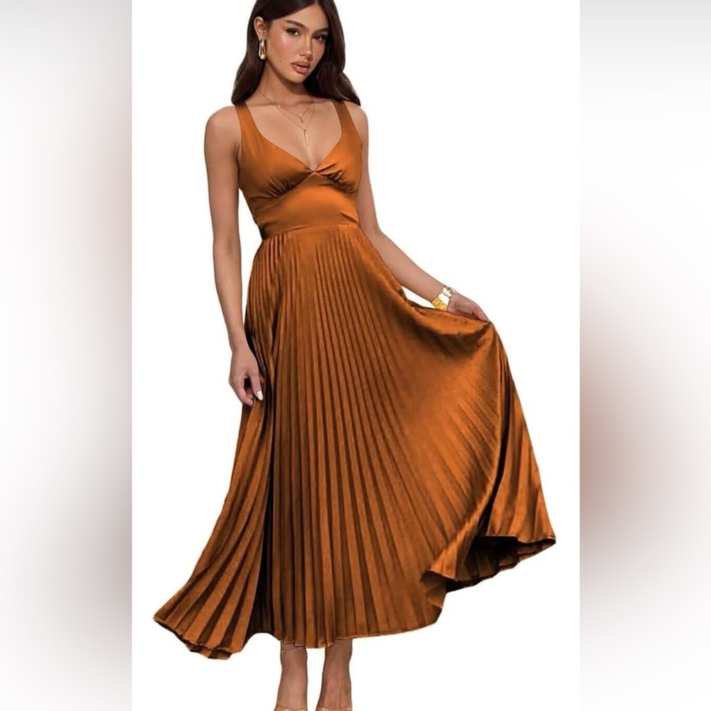 Chic Copper Maxi Dress